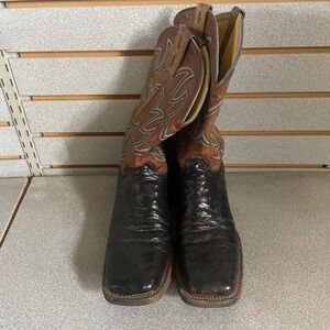 Cavendars Men's Black Leather Foot Western Cowboy Boots Detailed Stitching 8.5 D